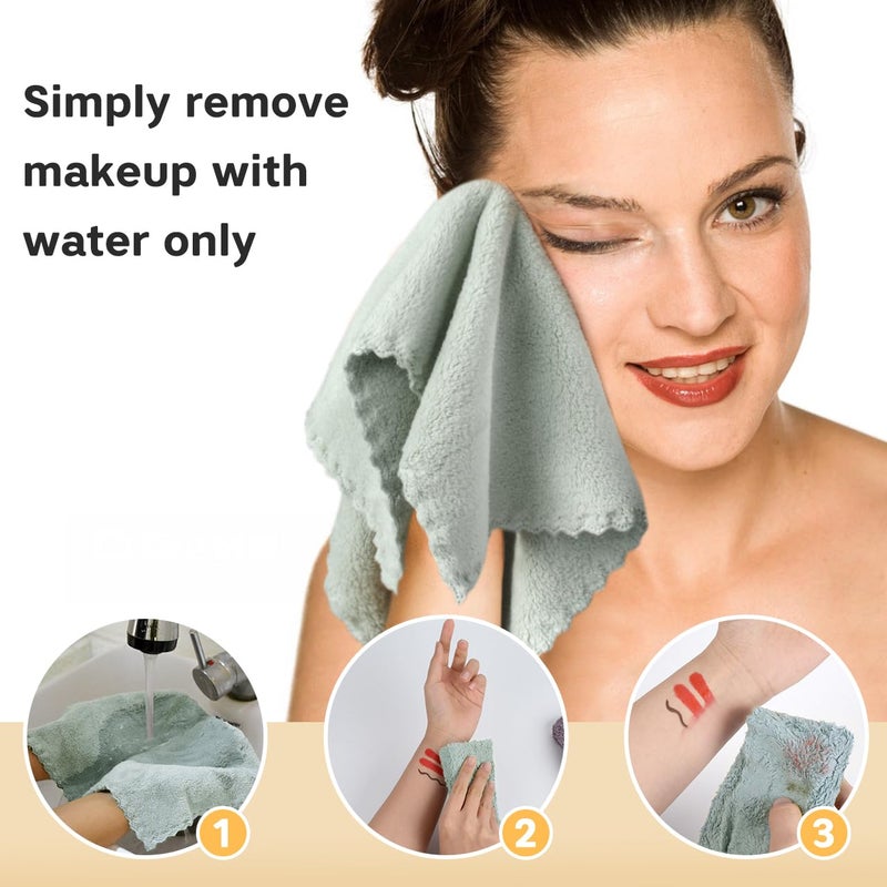 SUNLAND Microfiber Face Cloth Reusable Makeup Remover Facial Cleansing Towel Ultra Soft Face Washcloth 12inchx12inch 12 Pack Multicolor - Image 4